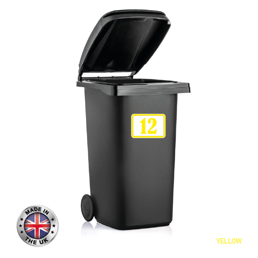 BIN01-06 Wheelie Bin x4 Custom Number and Street Name Stickers