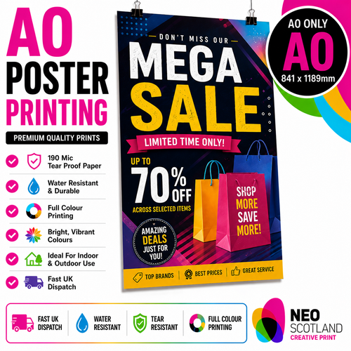A4 to A0 Gym Poster Printing | Premium Waterproof & Tear Resistant Full Colour Posters