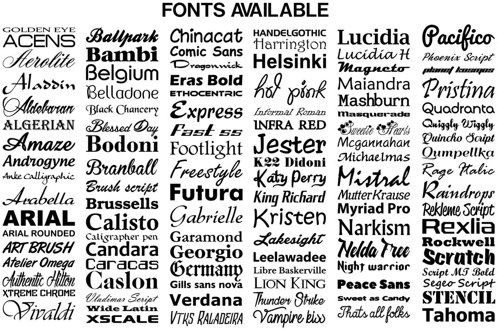 Outlined Boat Names Two Colour Various Sizes Available