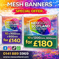 10 x Mesh banners for advertising Sizes Available 900mm x 600mm, 1200mm x 800mm