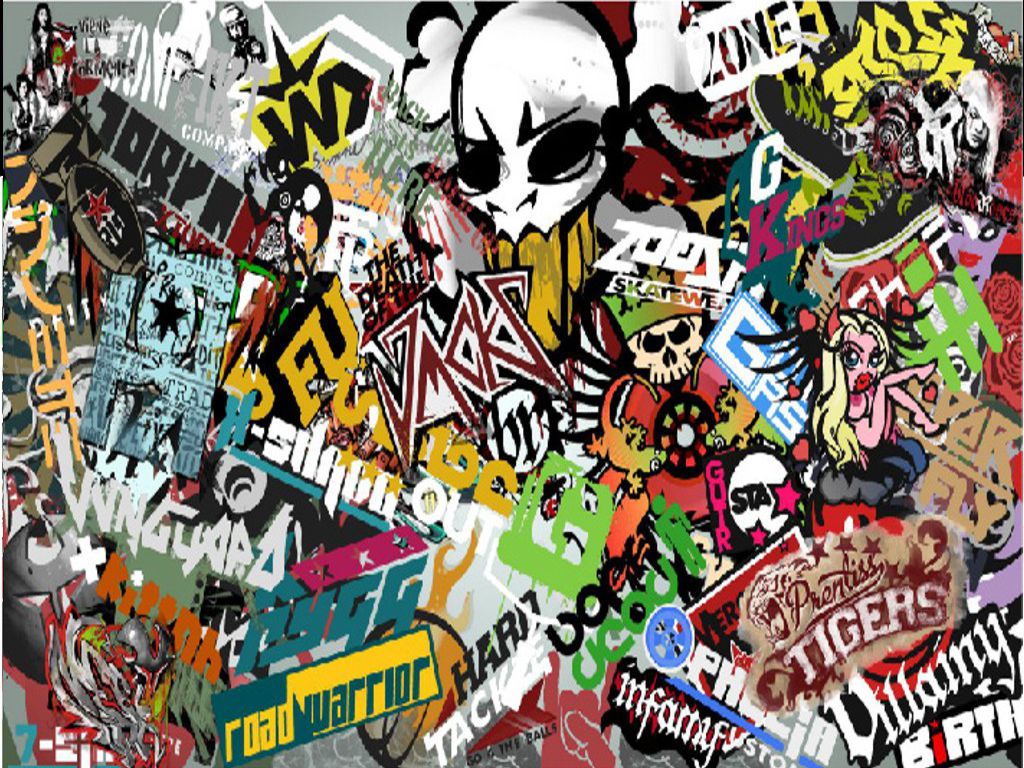 SB01-SB58 sticker bomb sheets for car van motorbike boat phone laptop wall window tablet