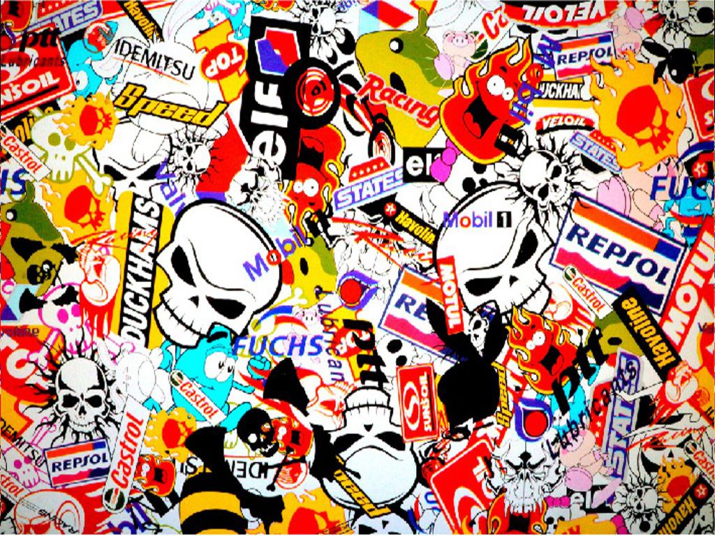 SB01-SB58 sticker bomb sheets for car van motorbike boat phone laptop wall window tablet