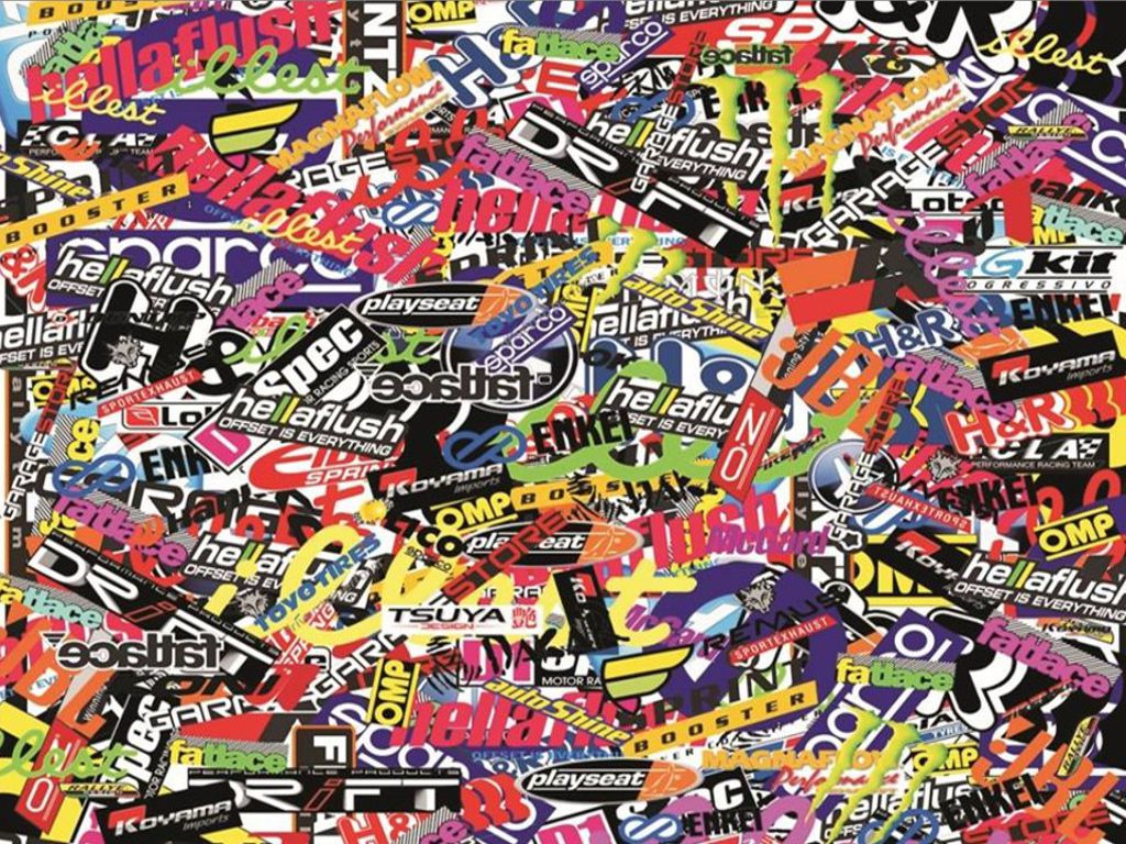 SB01-SB58 sticker bomb sheets for car van motorbike boat phone laptop wall window tablet