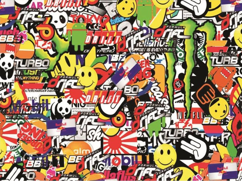SB01-SB58 sticker bomb sheets for car van motorbike boat phone laptop wall window tablet