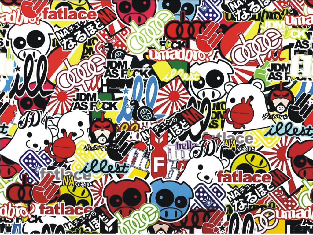 SB01-SB58 sticker bomb sheets for car van motorbike boat phone laptop wall window tablet