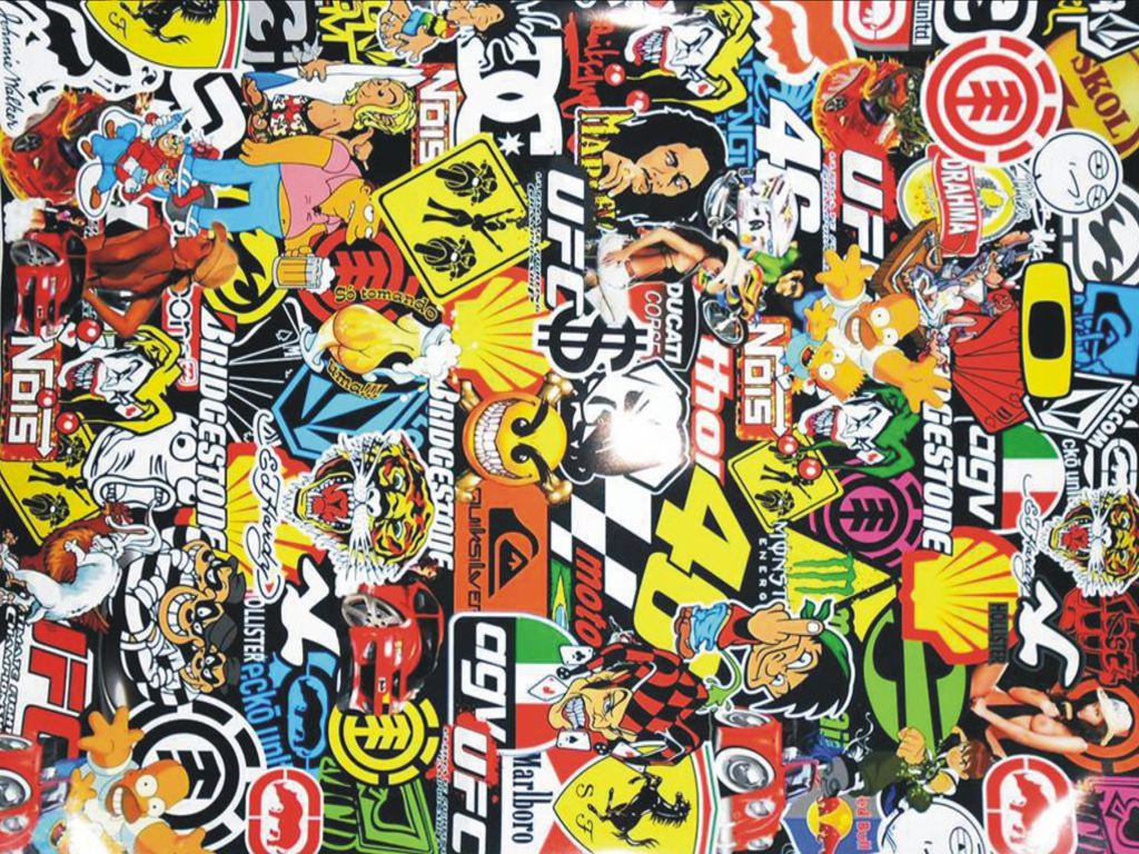 SB01-SB58 sticker bomb sheets for car van motorbike boat phone laptop wall window tablet