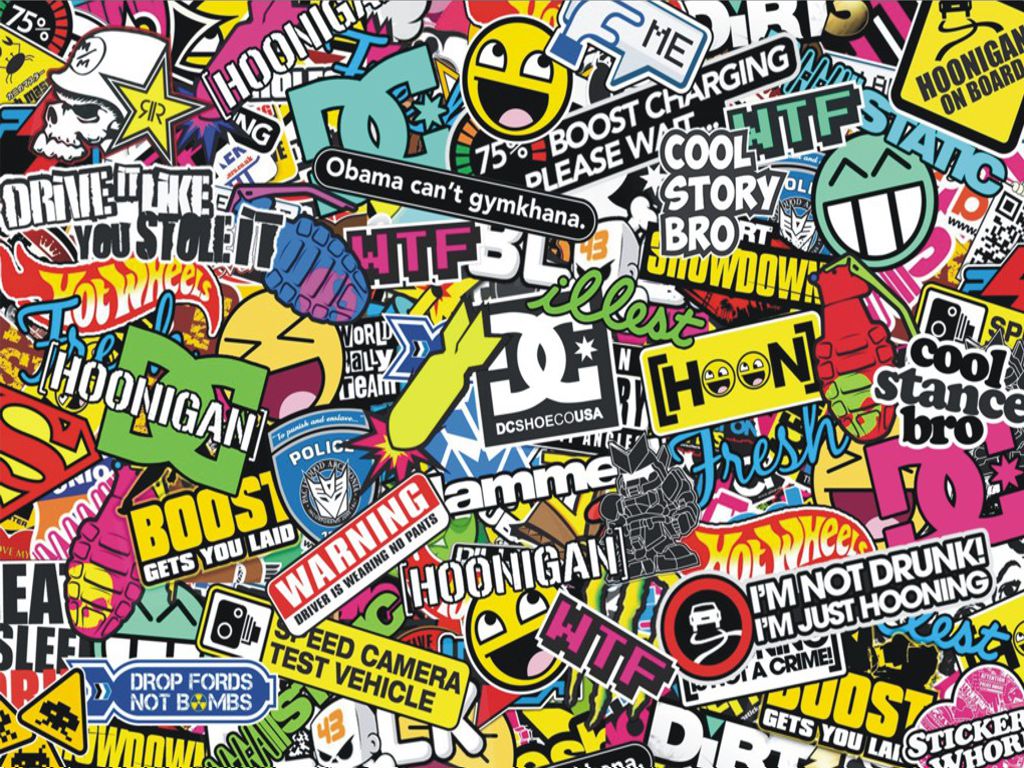 SB01-SB58 sticker bomb sheets for car van motorbike boat phone laptop wall window tablet