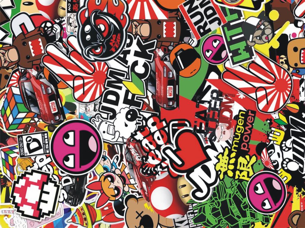 SB01-SB58 sticker bomb sheets for car van motorbike boat phone laptop wall window tablet