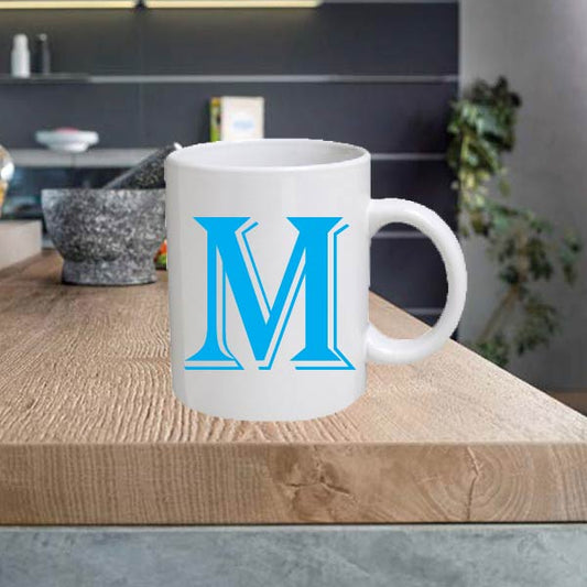 ALPHA1 Alphabet 11oz Ceramic printed mug letter funny cup gift tea coffee costa