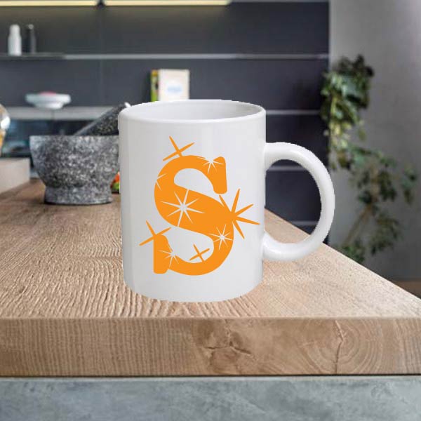 ALPHA2 Alphabet 11oz Ceramic printed mug letter funny cup gift tea coffee costa