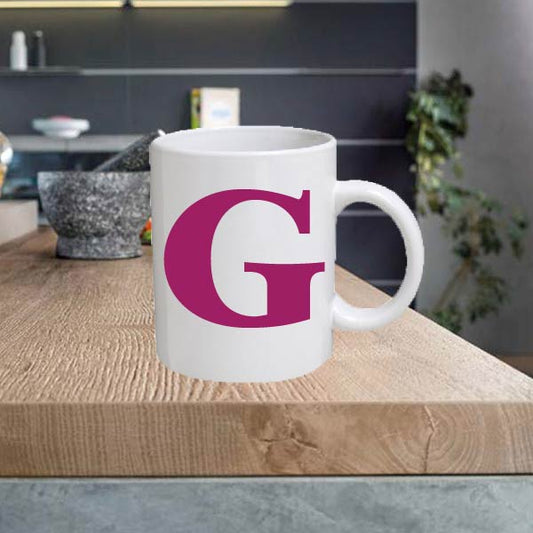 ALPHA5 Alphabet 11oz Ceramic printed mug letter funny cup gift tea coffee costa
