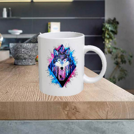 ANIMAL19 Wolf 11oz Ceramic printed mug funny cup gift tea coffee costa