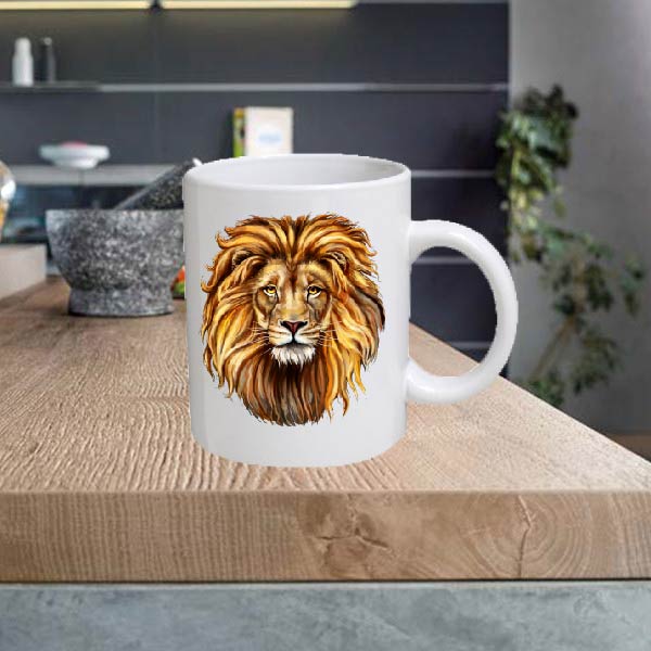 ANIMAL02 Lion 11oz Ceramic printed mug funny cup gift tea coffee costa