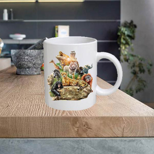 ANIMAL20 Safari Animals Jungle 11oz Ceramic printed mug funny cup gift tea coffee costa