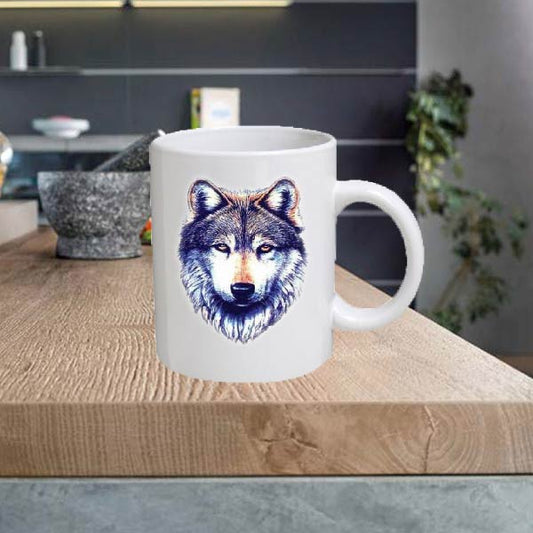 ANIMAL08 Wolf 11oz Ceramic printed mug funny cup gift tea coffee costa