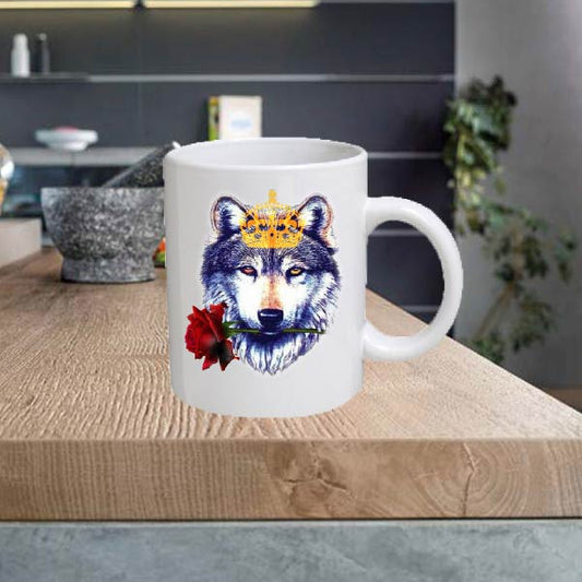 ANIMAL09 Wolf 11oz Ceramic printed mug funny cup gift tea coffee costa