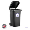 BIN01 Wheelie Bin x4 Custom Number and Street Name Stickers 150mm x 150m