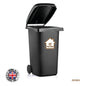 BIN01 Wheelie Bin x4 Custom Number and Street Name Stickers 150mm x 150m