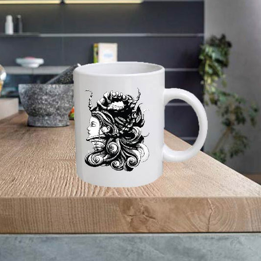 BW08 Black and White 11oz Ceramic printed mug funny cup gift tea coffee costa