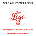LOGO Printed Round Stickers, Personalised Stickers - Company Name Labels Flower