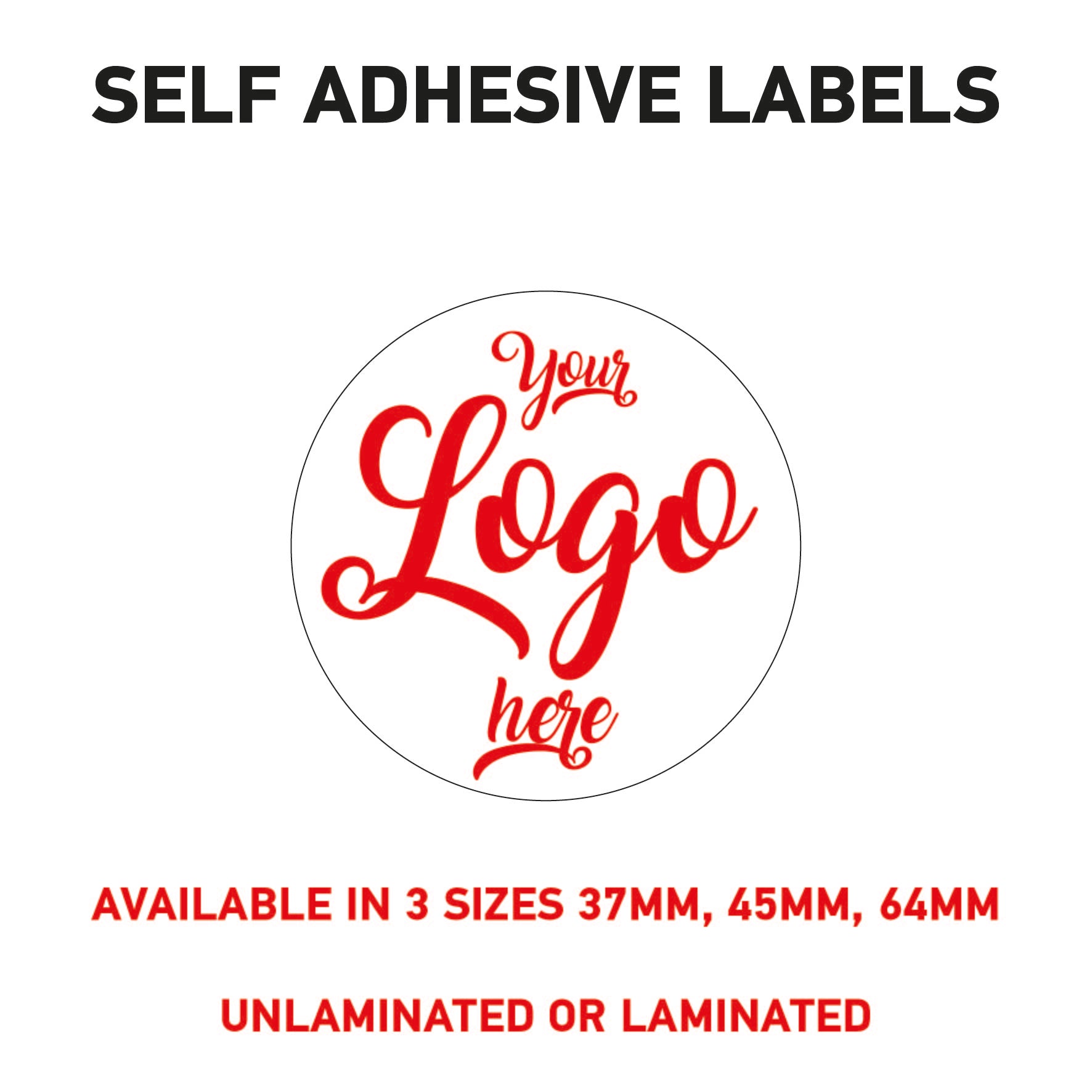 LOGO Printed Round Stickers, Personalised Stickers - Company Name Labels Flower