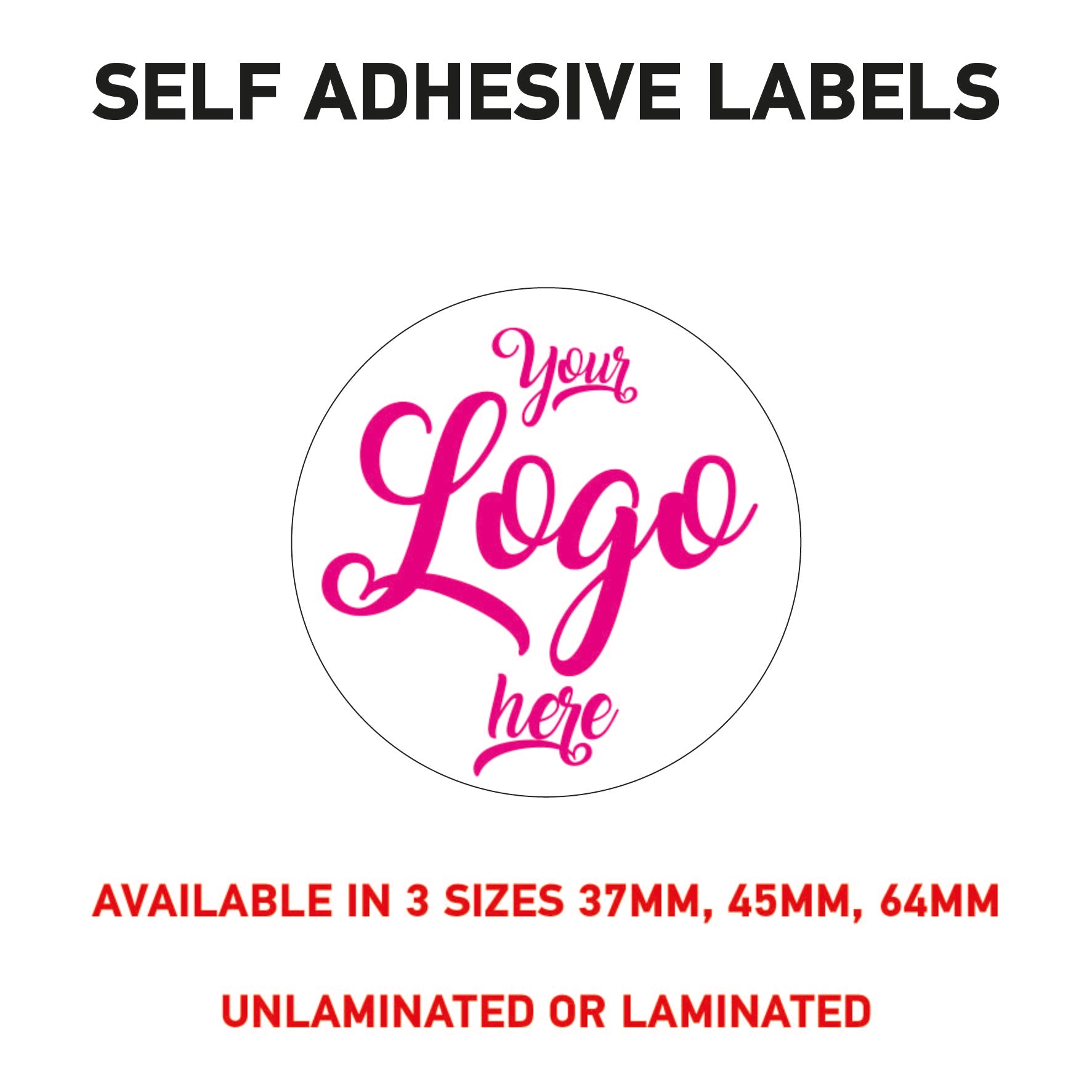 LOGO Printed Round Stickers, Personalised Stickers - Company Name Labels Flower