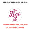 LOGO Printed Round Stickers, Personalised Stickers - Company Name Labels Flower