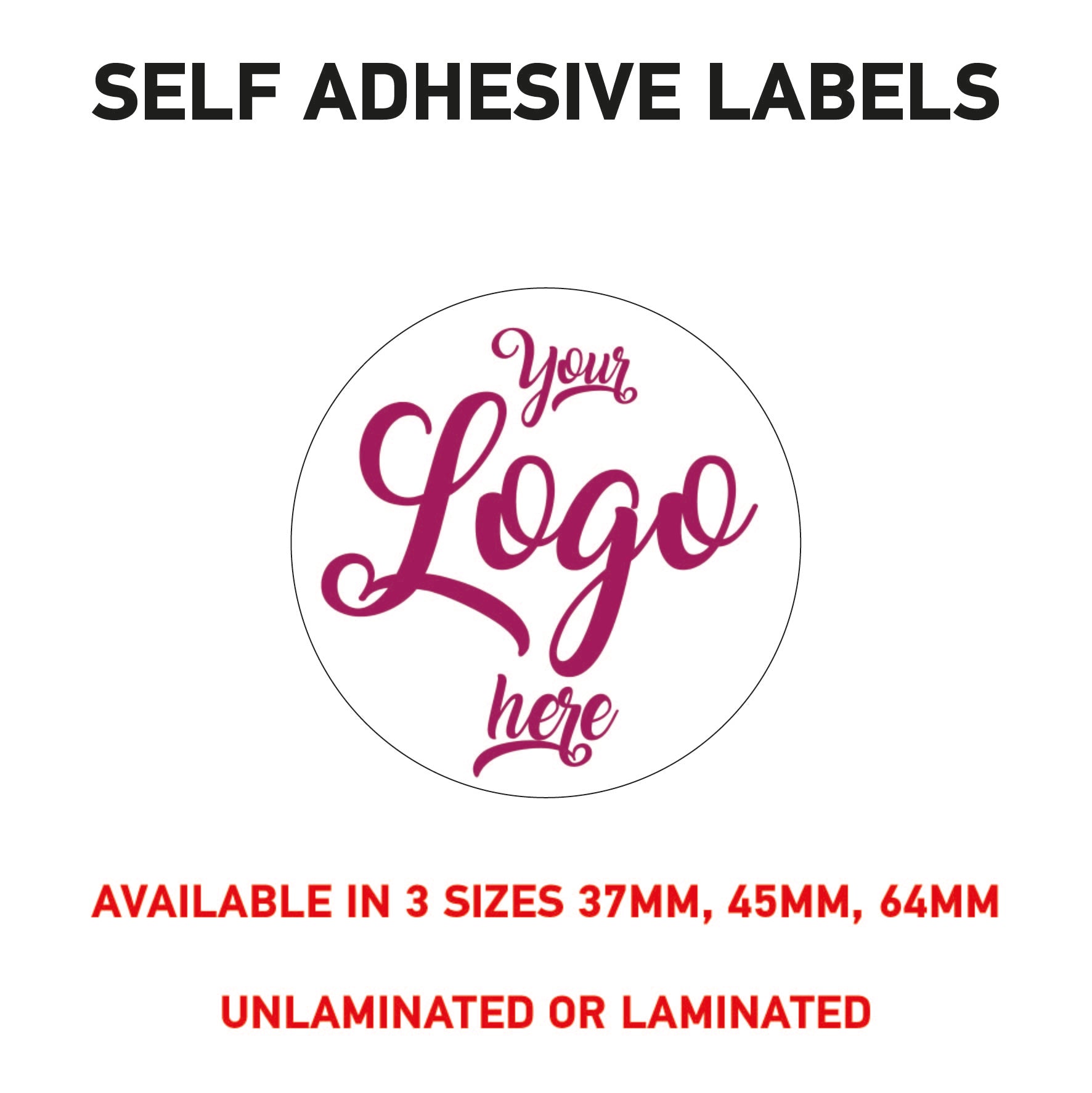 LOGO Printed Round Stickers, Personalised Stickers - Company Name Labels Flower