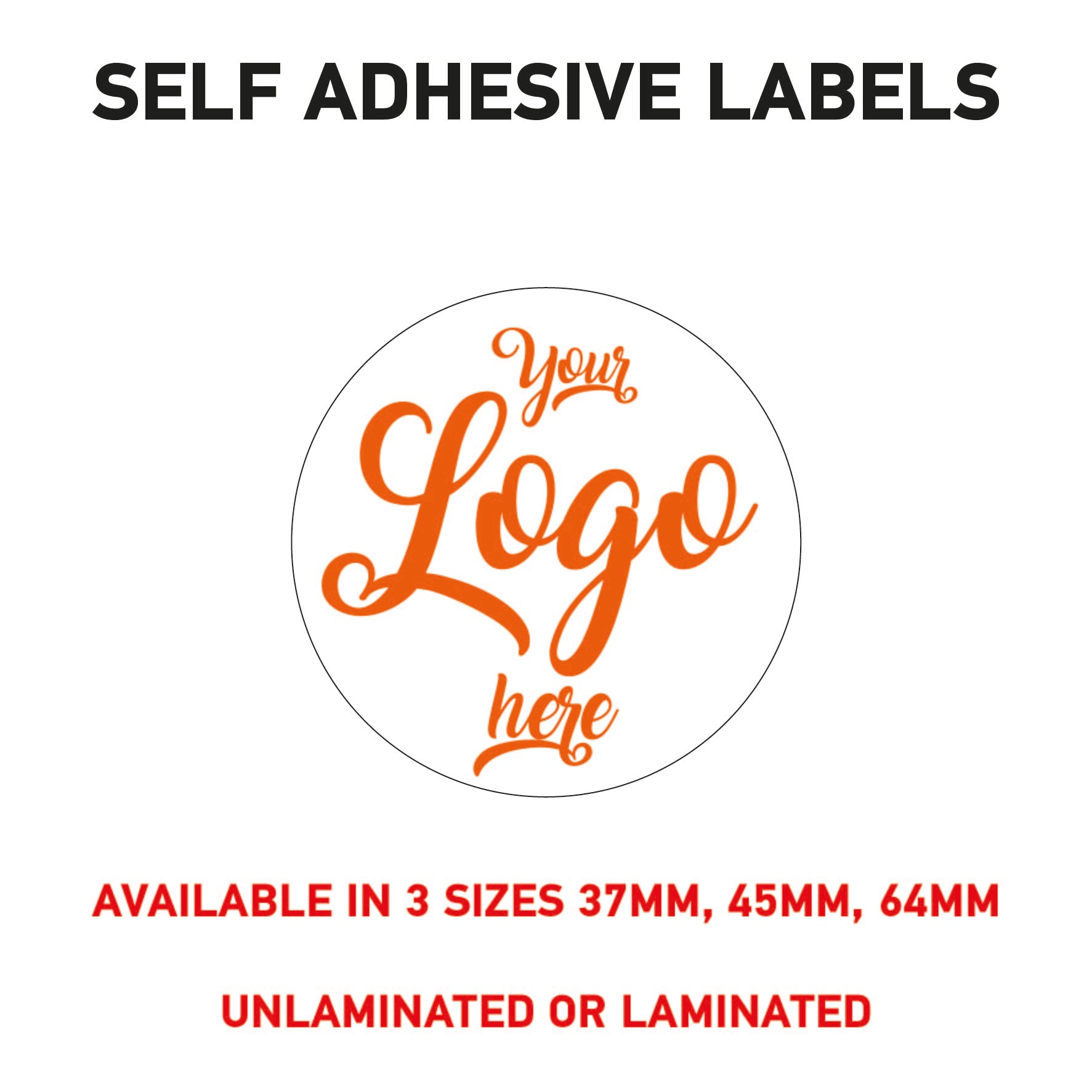 LOGO Printed Round Stickers, Personalised Stickers - Company Name Labels Flower