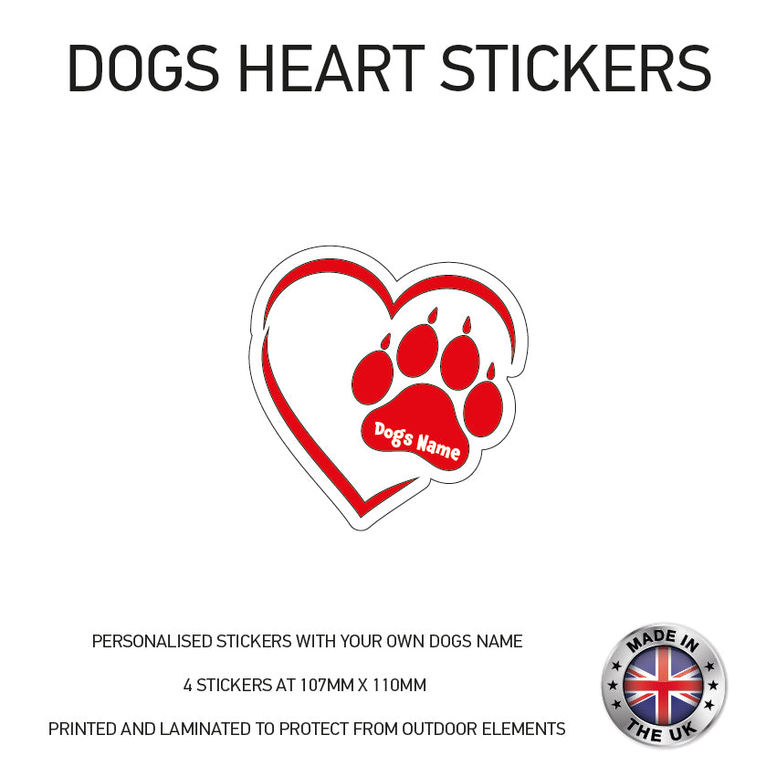 Personalised Dog Paw Name Stickers DLS/DHS/DPS01-02