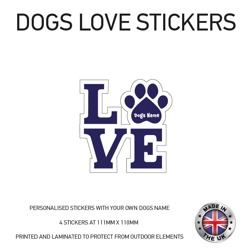 Personalised Dog Paw Name Stickers DLS/DHS/DPS01-02