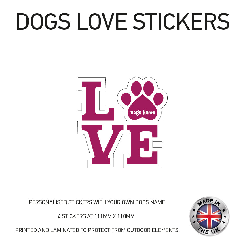 Personalised Dog Paw Name Stickers DLS/DHS/DPS01-02