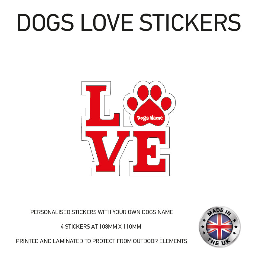 Personalised Dog Paw Name Stickers DLS/DHS/DPS01-02