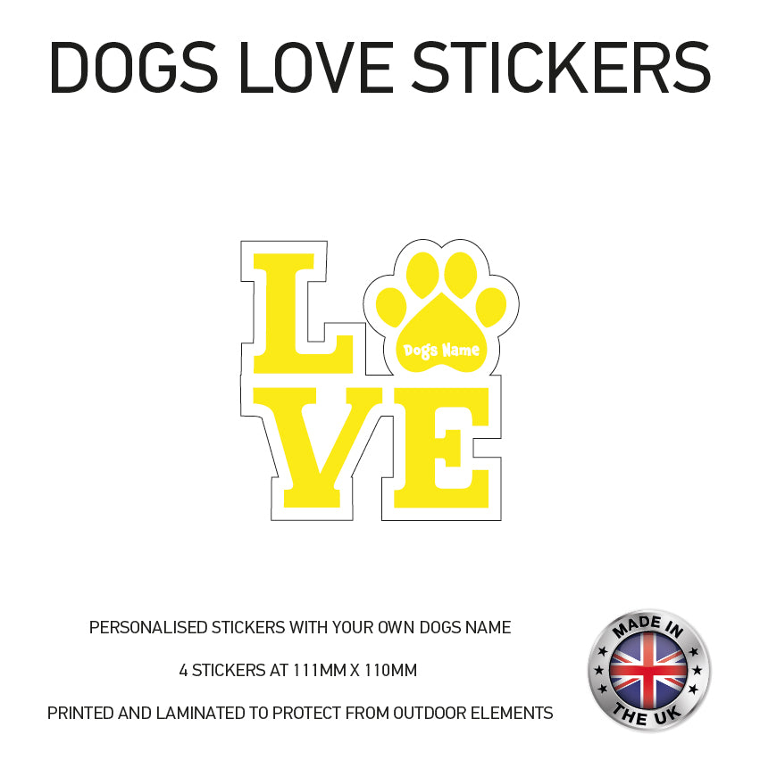 Personalised Dog Paw Name Stickers DLS/DHS/DPS01-02
