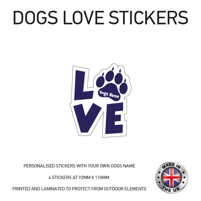 Personalised Dog Paw Name Stickers DLS/DHS/DPS01-02