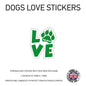DLS02 4 x Personalised Love Dog Name Stickers 92mm x 110mm