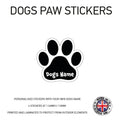 Personalised Dog Paw Name Stickers DLS/DHS/DPS01-02