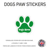 DPS01 4 x Personalised Paw Dog Name Stickers 116mm x 110mm