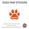 DPS01 4 x Personalised Paw Dog Name Stickers 116mm x 110mm