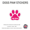 DPS01 4 x Personalised Paw Dog Name Stickers 116mm x 110mm