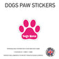 DPS01 4 x Personalised Paw Dog Name Stickers 116mm x 110mm