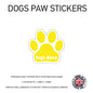 DPS01 4 x Personalised Paw Dog Name Stickers 116mm x 110mm