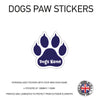 DPS02 4 x Personalised Paw Dog Name Stickers 108mm x 110mm