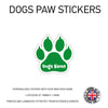 DPS02 4 x Personalised Paw Dog Name Stickers 108mm x 110mm