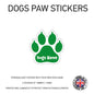 DPS02 4 x Personalised Paw Dog Name Stickers 108mm x 110mm