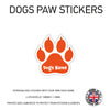 DPS02 4 x Personalised Paw Dog Name Stickers 108mm x 110mm