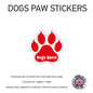 DPS02 4 x Personalised Paw Dog Name Stickers 108mm x 110mm