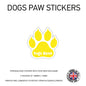 DPS02 4 x Personalised Paw Dog Name Stickers 108mm x 110mm