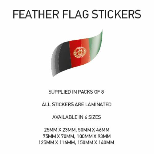 FF001 Afghanistan Feather Flag Sticker 150mmx 140mm