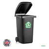BIN02 Wheelie Bin x4 Number Rubbish Garbage Custom Stickers 150mm x 150m